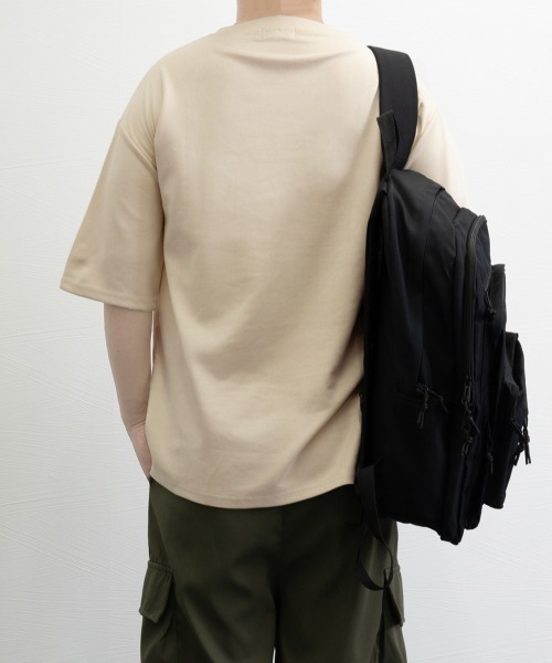 AsaAura(アサオーラ)の「メンズtシャツ 半袖 スエード調Tシャツ(Tシャツ/カットソー・メンズ・グレイッシュベージュ/ブルー/ブラウン/ベージュ/ブラック/ネイビー・FREE)」の18枚目の写真