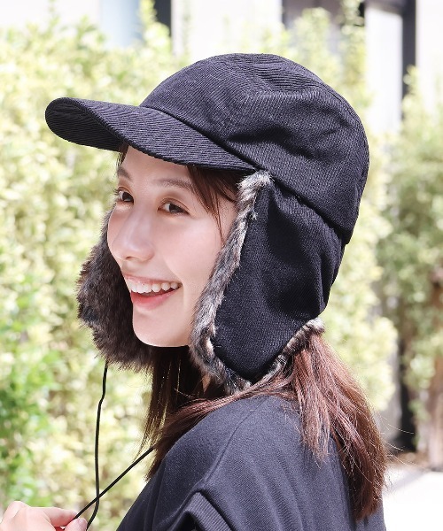 チチカカ（チチカカ）の「コーデュロイフライトキャップ（キャップ・レディース・ブラック/ダークグリーン・FREE）」の4枚目の写真