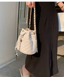 キルティング 巾着ショルダーBAG