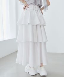 MAJESTIC LEGON | バックレースアップティアードスカート(スカート)