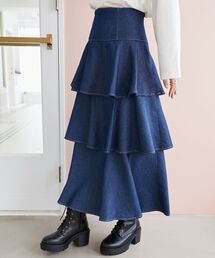 MAJESTIC LEGON | バックレースアップティアードスカート(スカート)