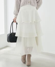 MAJESTIC LEGON | バックレースアップティアードスカート(スカート)