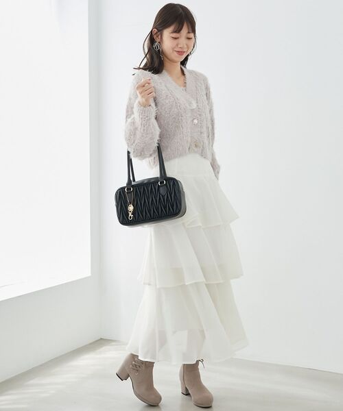 MAJESTIC LEGON(マジェスティックレゴン)の「バックレースアップティアードスカート(スカート・レディース・オフホワイト/ブラック系その他/ブラック/ブルー/アイボリー/ホワイト系その他2・MEDIUM)」の7枚目の写真