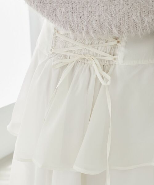 MAJESTIC LEGON(マジェスティックレゴン)の「バックレースアップティアードスカート(スカート・レディース・オフホワイト/ブラック系その他/ブラック/ブルー/アイボリー/ホワイト系その他2・MEDIUM)」の16枚目の写真