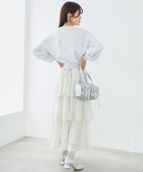 MAJESTIC LEGON(マジェスティックレゴン)の「バックレースアップティアードスカート(スカート・レディース・オフホワイト/ブラック系その他/ブラック/ブルー/アイボリー/ホワイト系その他2・MEDIUM)」の19枚目の写真