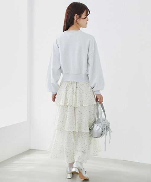 MAJESTIC LEGON(マジェスティックレゴン)の「バックレースアップティアードスカート(スカート・レディース・オフホワイト/ブラック系その他/ブラック/ブルー/アイボリー/ホワイト系その他2・MEDIUM)」の20枚目の写真