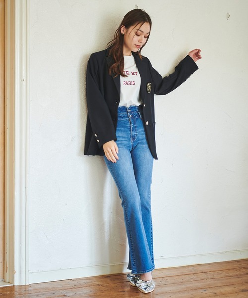 31 Sons de mode（トランテアン　ソン　ドゥ　モード）の「フレアデニムパンツ（デニムパンツ・レディース・インディゴブルー/ブルー・36/38）」の9枚目の写真