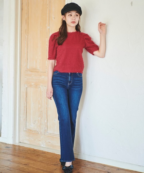 31 Sons de mode（トランテアン　ソン　ドゥ　モード）の「フレアデニムパンツ（デニムパンツ・レディース・インディゴブルー/ブルー・36/38）」の10枚目の写真