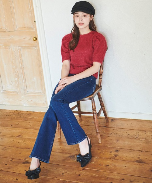 31 Sons de mode（トランテアン　ソン　ドゥ　モード）の「フレアデニムパンツ（デニムパンツ・レディース・インディゴブルー/ブルー・36/38）」の13枚目の写真