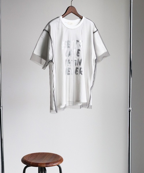 cepo(セポ)の「チュールドッキングロゴTee(Tシャツ/カットソー・レディース・グレー/ブラック/オフホワイト・M)」の12枚目の写真