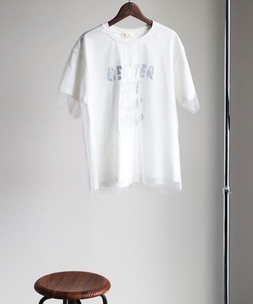 cepo(セポ)の「チュールドッキングロゴTee(Tシャツ/カットソー・レディース・グレー/ブラック/オフホワイト・M)」の10枚目の写真