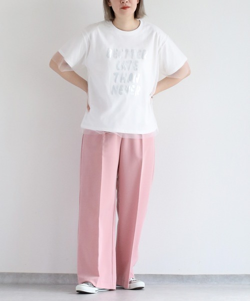 cepo(セポ)の「チュールドッキングロゴTee(Tシャツ/カットソー・レディース・グレー/ブラック/オフホワイト・M)」の5枚目の写真