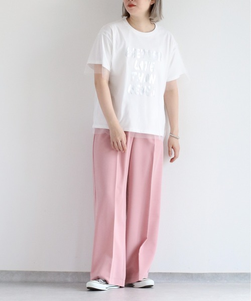 cepo(セポ)の「チュールドッキングロゴTee(Tシャツ/カットソー・レディース・グレー/ブラック/オフホワイト・M)」の6枚目の写真