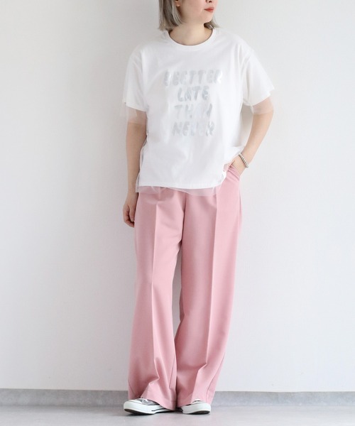 cepo(セポ)の「チュールドッキングロゴTee(Tシャツ/カットソー・レディース・グレー/ブラック/オフホワイト・M)」の7枚目の写真