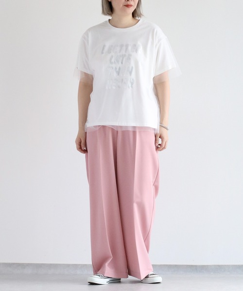 cepo(セポ)の「チュールドッキングロゴTee(Tシャツ/カットソー・レディース・グレー/ブラック/オフホワイト・M)」の8枚目の写真