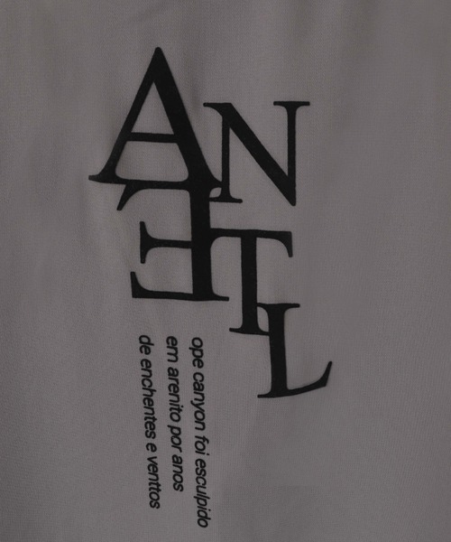 Droite lautreamont(ドロワットロートレアモン)の「クレープジョーゼットロゴTシャツ≪洗濯機で洗える≫(Tシャツ/カットソー・レディース・チャコールグレー/オフホワイト/ブラック・M)」の4枚目の写真