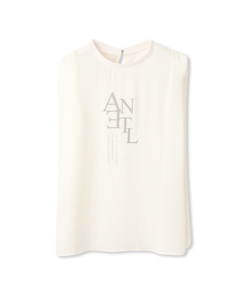 Droite lautreamont(ドロワットロートレアモン)の「クレープジョーゼットロゴTシャツ≪洗濯機で洗える≫(Tシャツ/カットソー・レディース・チャコールグレー/オフホワイト/ブラック・M)」の15枚目の写真