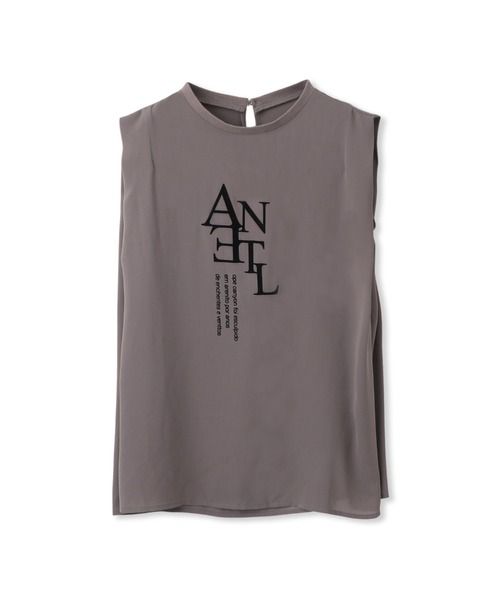 Droite lautreamont(ドロワットロートレアモン)の「クレープジョーゼットロゴTシャツ≪洗濯機で洗える≫(Tシャツ/カットソー・レディース・チャコールグレー/オフホワイト/ブラック・M)」の13枚目の写真