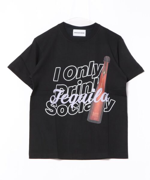 NO WAY(ノーウェイ)の「/Grace Chow/グレース チョウ/Graphic/Design T(Tシャツ/カットソー・レディース・ブラック/ホワイト・MEDIUM/SMALL)」の1枚目の写真