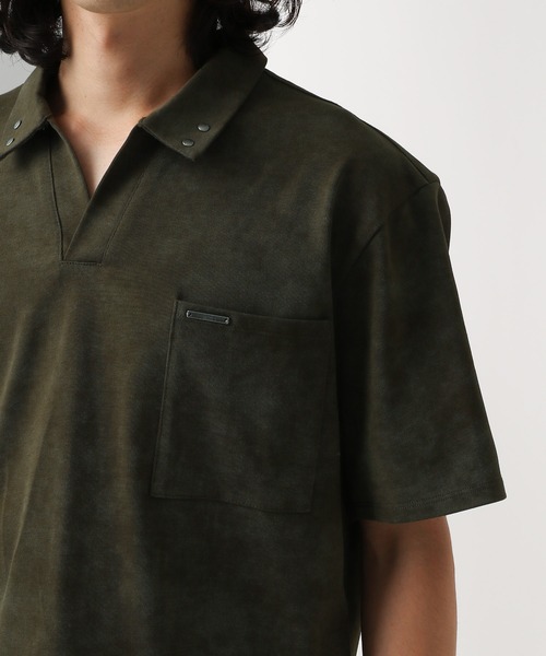 HARE（ハレ）の「パーツデザインカットポロ(HARE)（Tシャツ/カットソー・メンズ・ブラック/カーキ/グレー・FREE）」の19枚目の写真