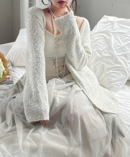 【セール】ニットツイードミドルカーディガン（カーディガン/ボレロ）｜ROYAL PARTY（ロイヤルパーティー）