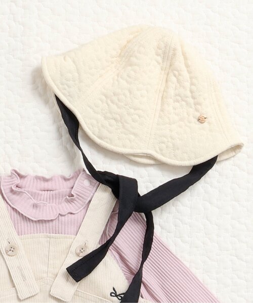 apres les cours(アプレレクール)の「キルティングベビー帽子(その他ベビー用品・キッズ・ブラック/アイボリー・46/48)」の2枚目の写真