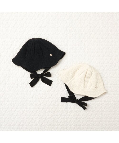 apres les cours(アプレレクール)の「キルティングベビー帽子(その他ベビー用品・キッズ・ブラック/アイボリー・46/48)」の3枚目の写真