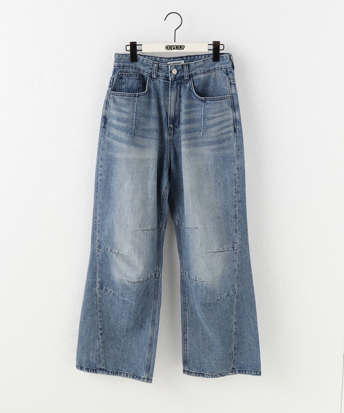 PULP/417EDIFICE（パルプフォーワンセブンエディフィス）の「【999HUMANITY / 999ヒューマニティ】AV PLEATS DENIM PANTS W（デニムパンツ・レディース・チャコールグレー/ブルー系その他・FREE）」の2枚目の写真