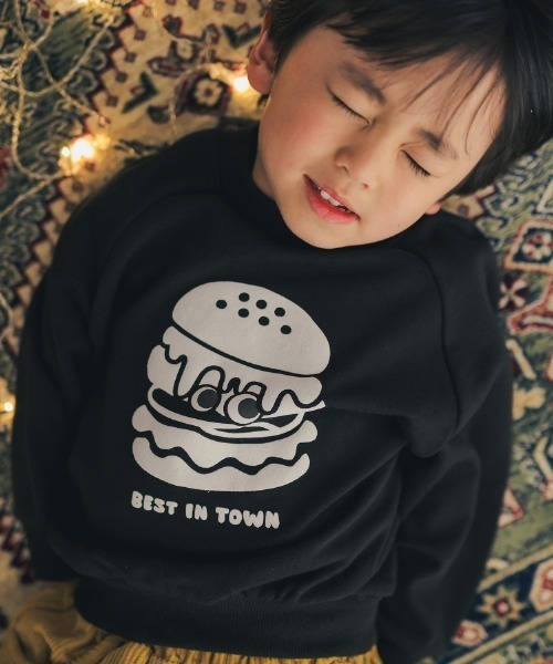 nicohrat(ニコフラート)の「nicohrat/ニコフラート バーガーモンスタートレーナー(スウェット・キッズ・ブラック/グレー/パープル・90cm/100cm/110cm/120cm/130cm/140cm)」の2枚目の写真