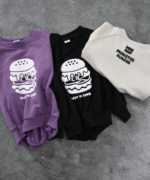 nicohrat(ニコフラート)の「nicohrat/ニコフラート バーガーモンスタートレーナー(スウェット・キッズ・ブラック/グレー/パープル・90cm/100cm/110cm/120cm/130cm/140cm)」の19枚目の写真
