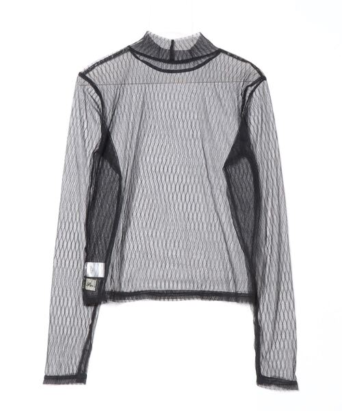paravion(パラビオン)の「格子チュールハイネックシアートップス(Tシャツ/カットソー・レディース・ホワイト/ブラック/レッド・FREE)」の12枚目の写真