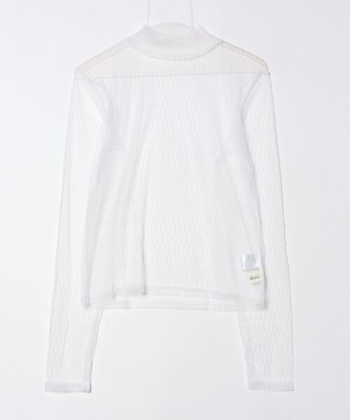 paravion(パラビオン)の「格子チュールハイネックシアートップス(Tシャツ/カットソー・レディース・ホワイト/ブラック/レッド・FREE)」の17枚目の写真