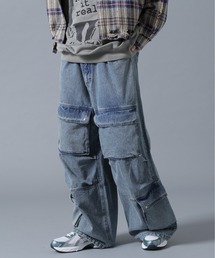 DankeSchon/ダンケシェーン/CHEMICAL BLEACH DENIM CARGO PANTS