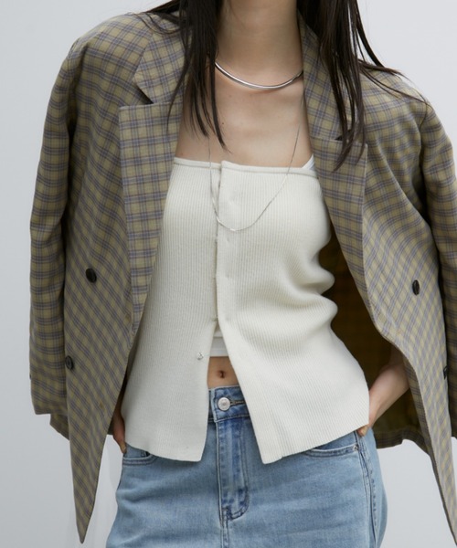 Aunt Marie's（アントマリーズ）の「ホックリブニットビスチェ/前後2WAY（チューブトップ・レディース・ネイビー/モカ/ブラック/グレー/アイボリー・FREE）」の2枚目の写真