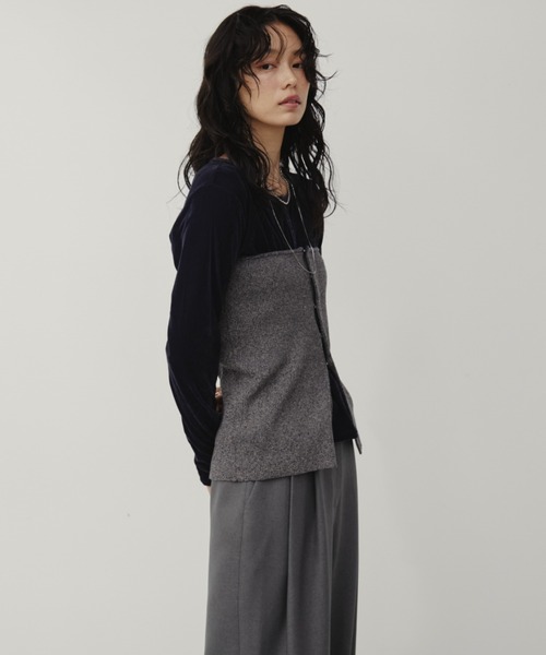 Aunt Marie's（アントマリーズ）の「ホックリブニットビスチェ/前後2WAY（チューブトップ・レディース・ネイビー/モカ/ブラック/グレー/アイボリー・FREE）」の12枚目の写真