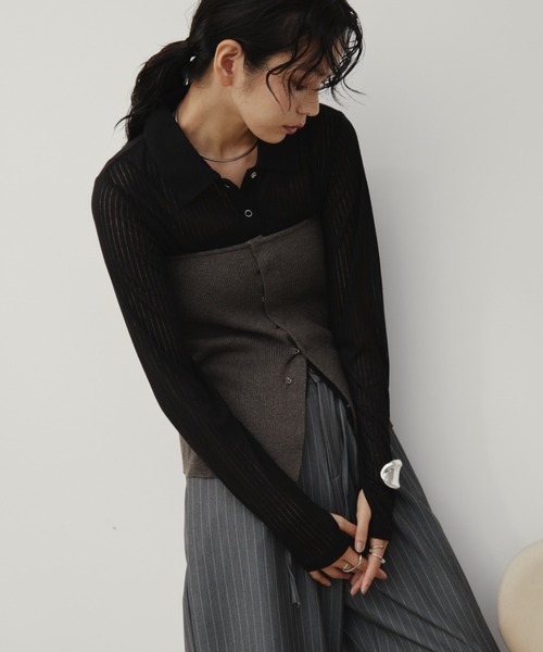 ホックリブニットビスチェ/前後2WAY（チューブトップ）｜Aunt Marie's