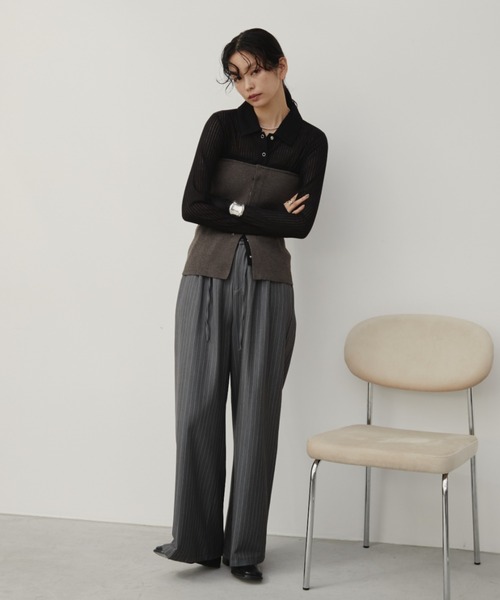 Aunt Marie's（アントマリーズ）の「ホックリブニットビスチェ/前後2WAY（チューブトップ・レディース・ネイビー/モカ/ブラック/グレー/アイボリー・FREE）」の8枚目の写真