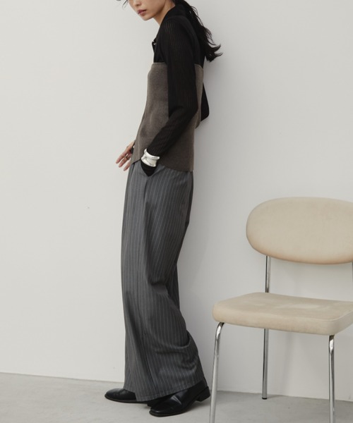 Aunt Marie's（アントマリーズ）の「ホックリブニットビスチェ/前後2WAY（チューブトップ・レディース・ネイビー/モカ/ブラック/グレー/アイボリー・FREE）」の10枚目の写真