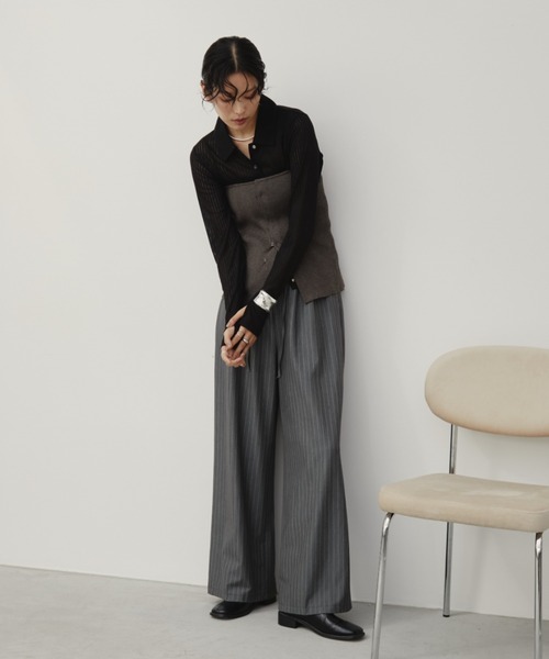 Aunt Marie's（アントマリーズ）の「ホックリブニットビスチェ/前後2WAY（チューブトップ・レディース・ネイビー/モカ/ブラック/グレー/アイボリー・FREE）」の9枚目の写真