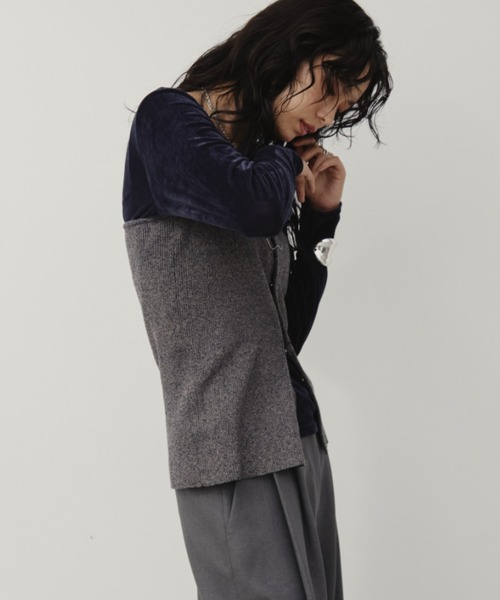 Aunt Marie's（アントマリーズ）の「ホックリブニットビスチェ/前後2WAY（チューブトップ・レディース・ネイビー/モカ/ブラック/グレー/アイボリー・FREE）」の14枚目の写真