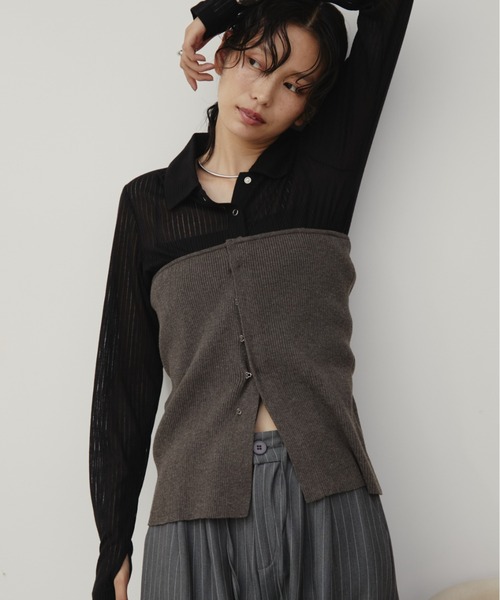 ホックリブニットビスチェ/前後2WAY（チューブトップ）｜Aunt Marie's