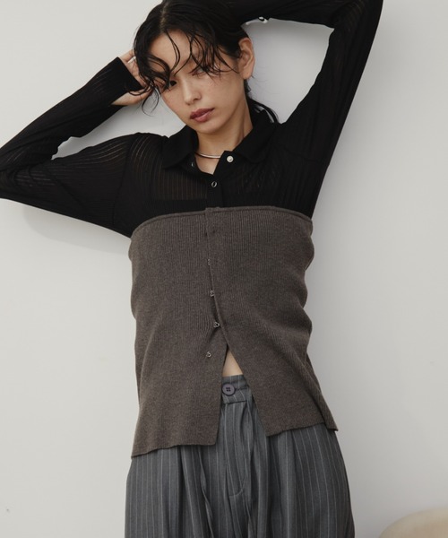 ホックリブニットビスチェ/前後2WAY（チューブトップ）｜Aunt Marie's