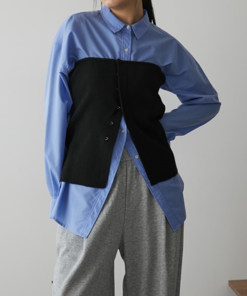 Aunt Marie's（アントマリーズ）の「ホックリブニットビスチェ/前後2WAY（チューブトップ・レディース・ネイビー/モカ/ブラック/グレー/アイボリー・FREE）」の6枚目の写真