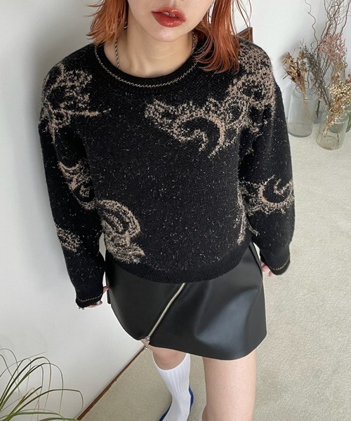 JEANASIS（ジーナシス）の「Paisleyラメキモウプルオーバー/210075（ニット/セーター・レディース・ホワイト系その他/レッド系その他/グレー系その他/ブラック系その他・FREE）」の15枚目の写真