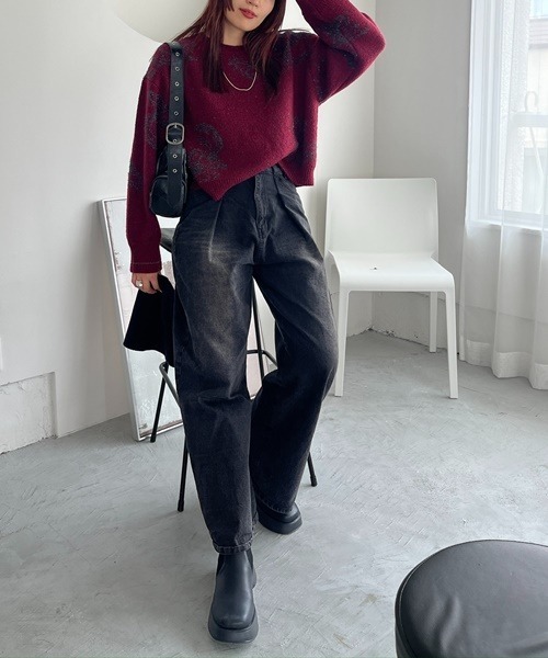 JEANASIS（ジーナシス）の「Paisleyラメキモウプルオーバー/210075（ニット/セーター・レディース・ホワイト系その他/レッド系その他/グレー系その他/ブラック系その他・FREE）」の20枚目の写真