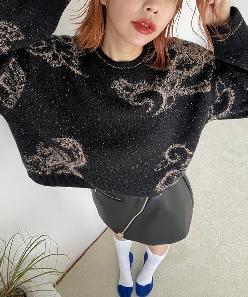 JEANASIS（ジーナシス）の「Paisleyラメキモウプルオーバー/210075（ニット/セーター・レディース・ホワイト系その他/レッド系その他/グレー系その他/ブラック系その他・FREE）」の16枚目の写真