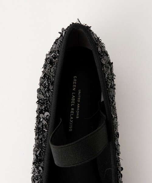 green label relaxing（グリーンレーベルリラクシング）の「スパンコール ストラップ バレエシューズ / フラットシューズ（バレエシューズ・レディース・ブラック/シルバー・23cm/25cm/22.5cm/24.5cm/23.5cm/24cm/25.5cm）」の13枚目の写真