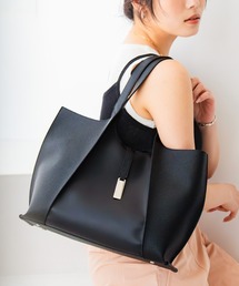 Bermosa | 前後あおりポケット付き  A4収納可 トートバッグ ビジネストート(トートバッグ)