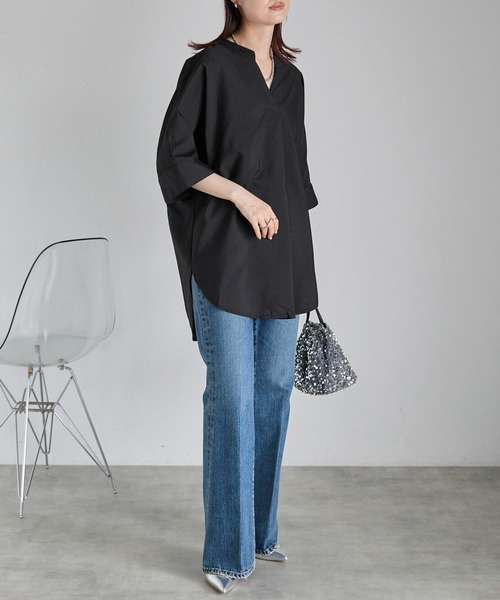 Fizz（フィズ）の「【Fizz/フィズ】　スキッパーブラウス（シャツ/ブラウス・レディース・ホワイト/ブラック・FREE）」の7枚目の写真