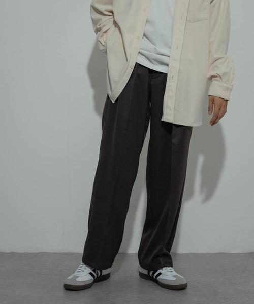 SENSE OF PLACE by URBAN RESEARCH（センスオブプレイスバイアーバンリサーチ）の「『セットアップ対応』ウールライクダブルタックワイドパンツ（その他パンツ・メンズ・ライトベージュ/ネイビー/チャコールグレー/ブラック・SMALL/MEDIUM/LARGE）」の20枚目の写真
